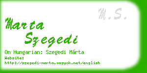 marta szegedi business card